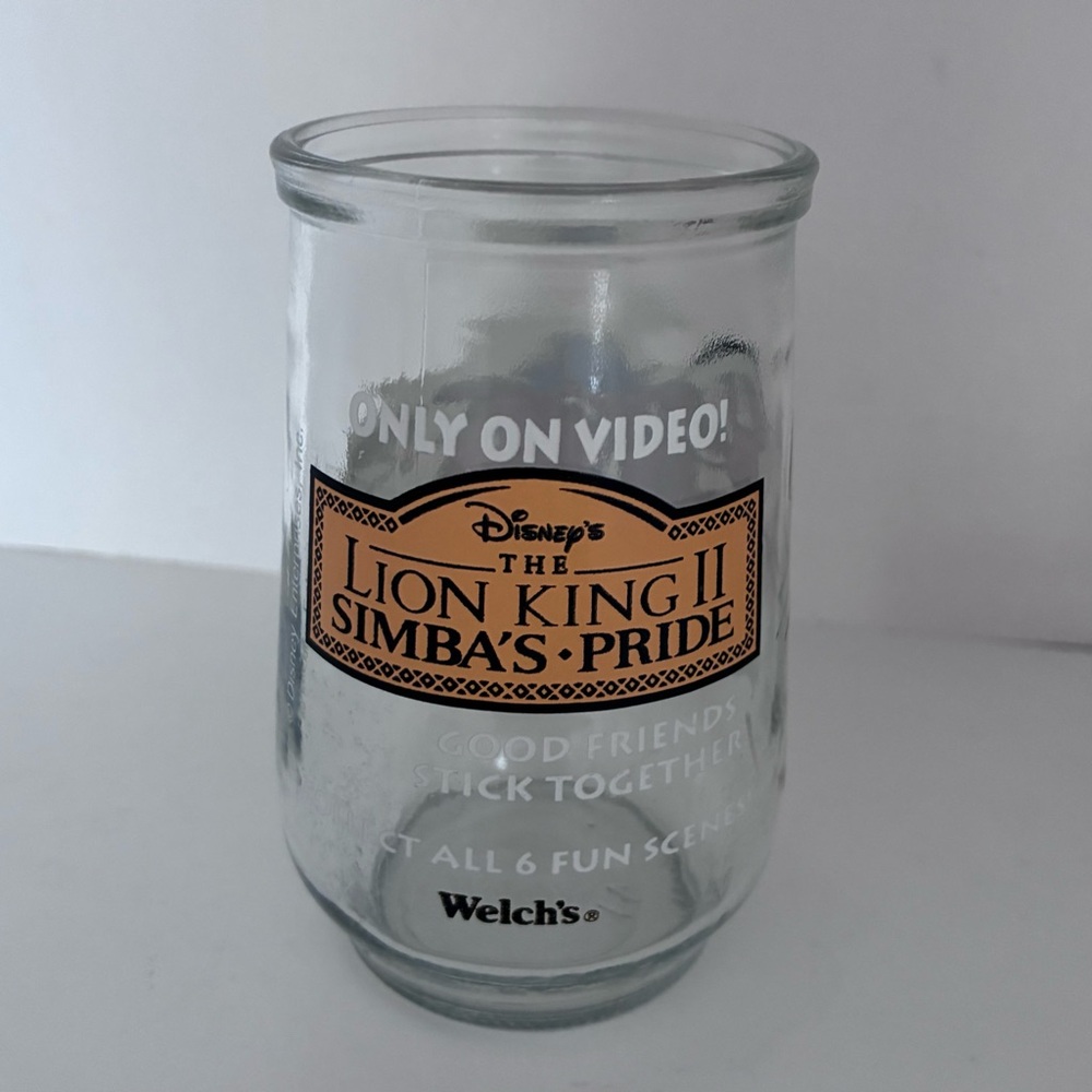 Vintage 90’s Welch's drinking glass, Disney’s the Lion King 2 Simba's Pride